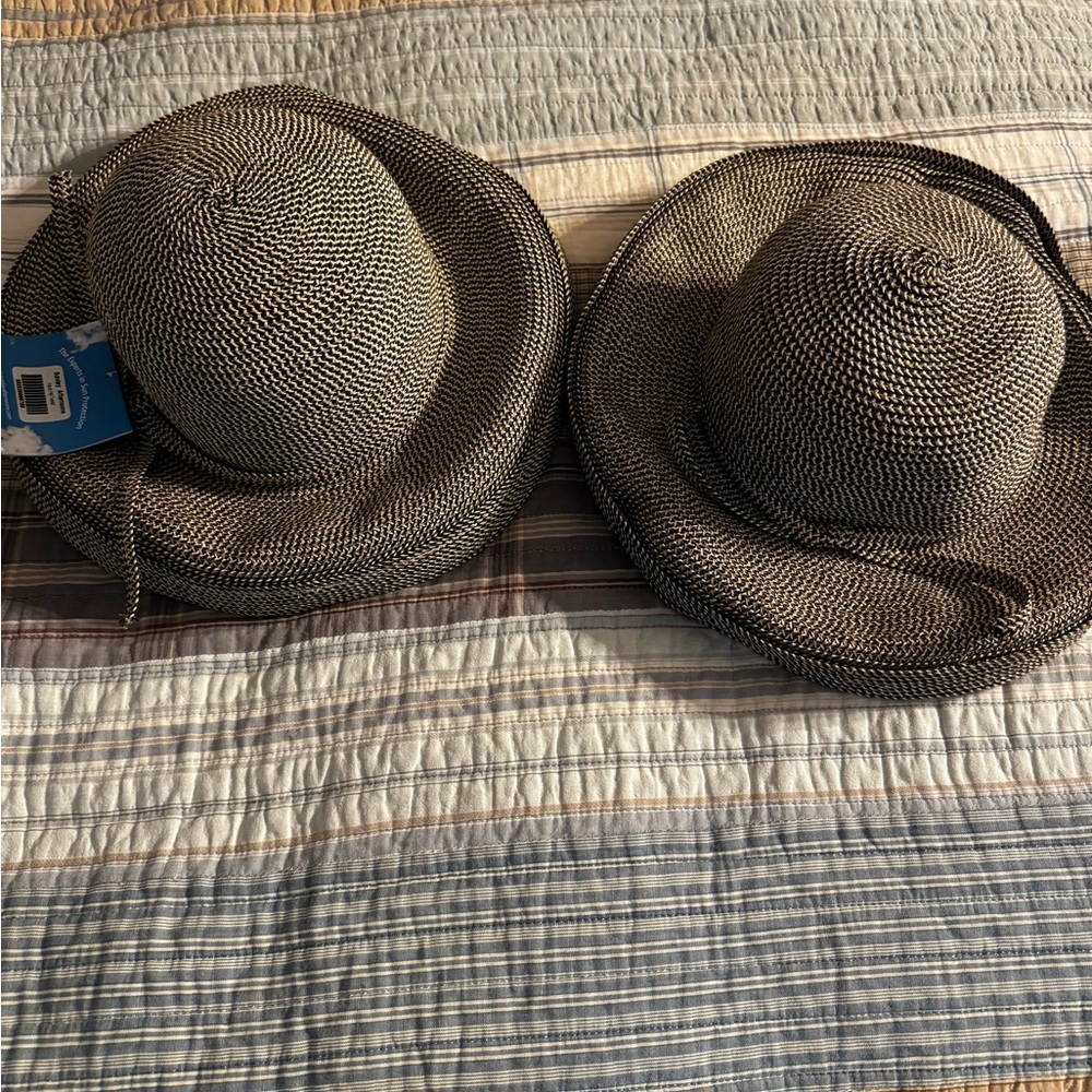 Stylish Black and White Woven Hats